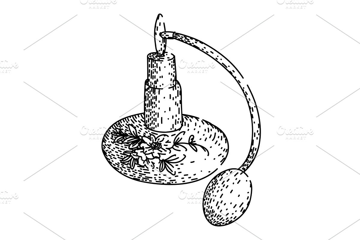 scent perfume automizer sketch hand, an Illustration by pikepicture