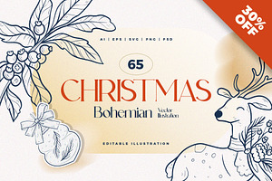 Boho Christmas, a Decorative Illustration by KetteCreate