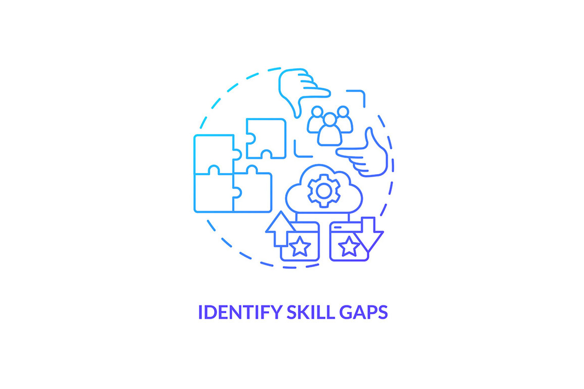 Identify skill gaps blue gradient, an Icon by IMG Visuals