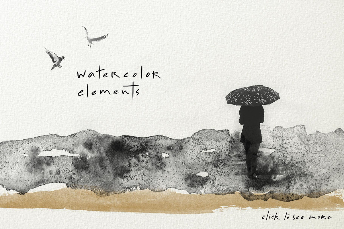 Ukiyo Watercolor Elements, a Texture Illustration by Storyteller Imagery (Photo 4 of 5)