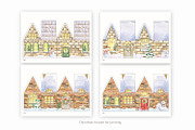 Christmas houses, an Illustration by Love Watercolor Store (Thumbnail 11 of 12)