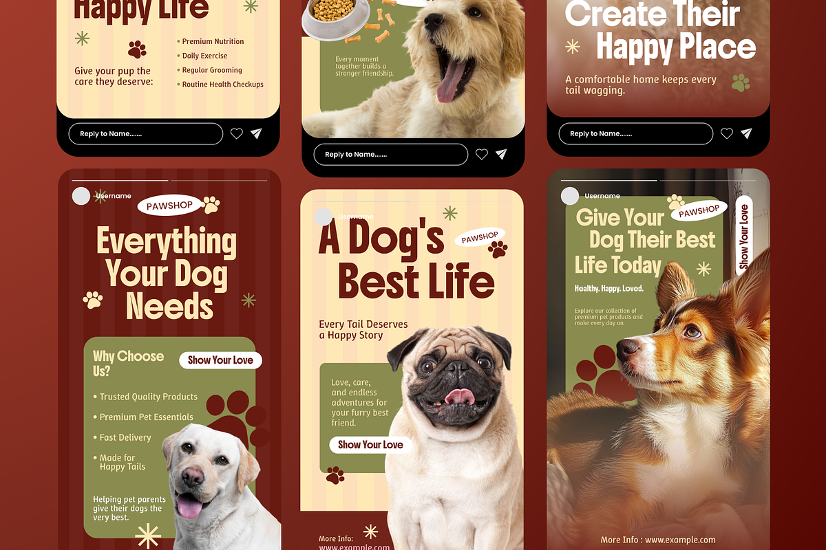 A Dog's Best Life Instagram Story, a Social Media Template by Annora Studio (Photo 6 of 6)