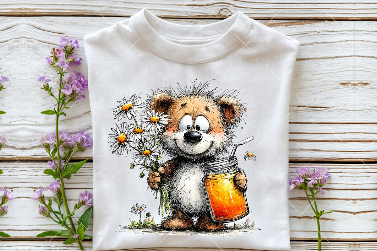 Whimsical Daisy Teddy Bear Clipart, a Seasonal Illustration by OK Design (Photo 5 of 6)