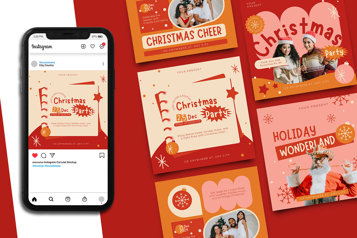 Christmas Party Instagram Post, a Social Media Template by Artnivora.Std (Photo 1 of 2)