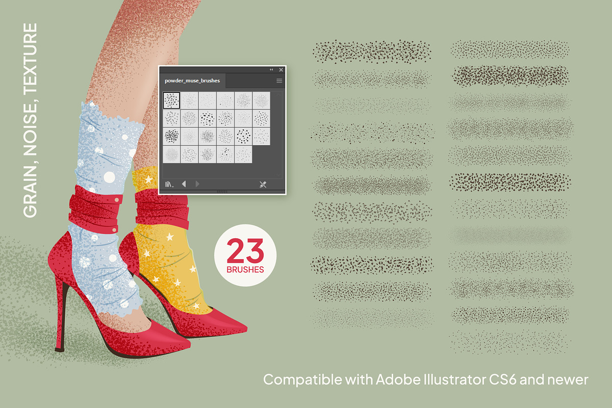 POWDER MUSE: illustrator brushes, a Brush Add-On by IuliiaSavko (Photo 3 of 9)