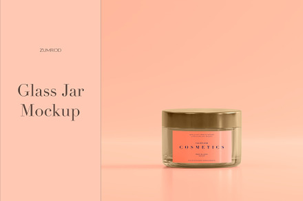 Cosmetic Glass Jar Mockup Set