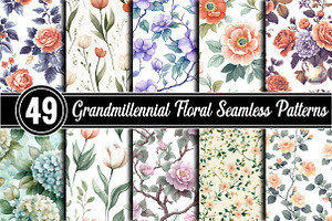 Grandmillennial Floral Seamless Patt, a Background Photo by RobertsArt