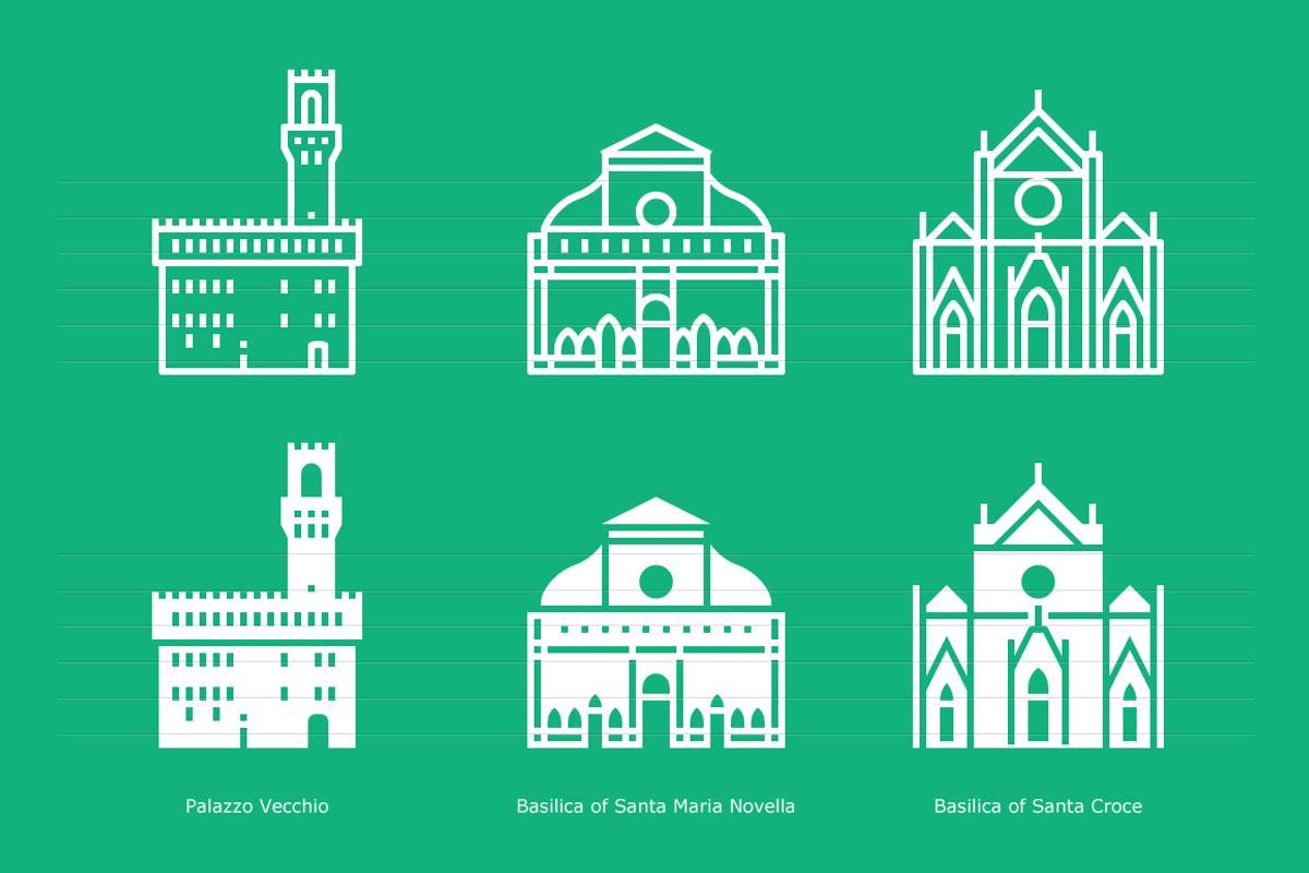 Landmarks of Italy - Florence, an Outline Icon by Jozsef Balazs-Hegedus (Photo 5 of 7)