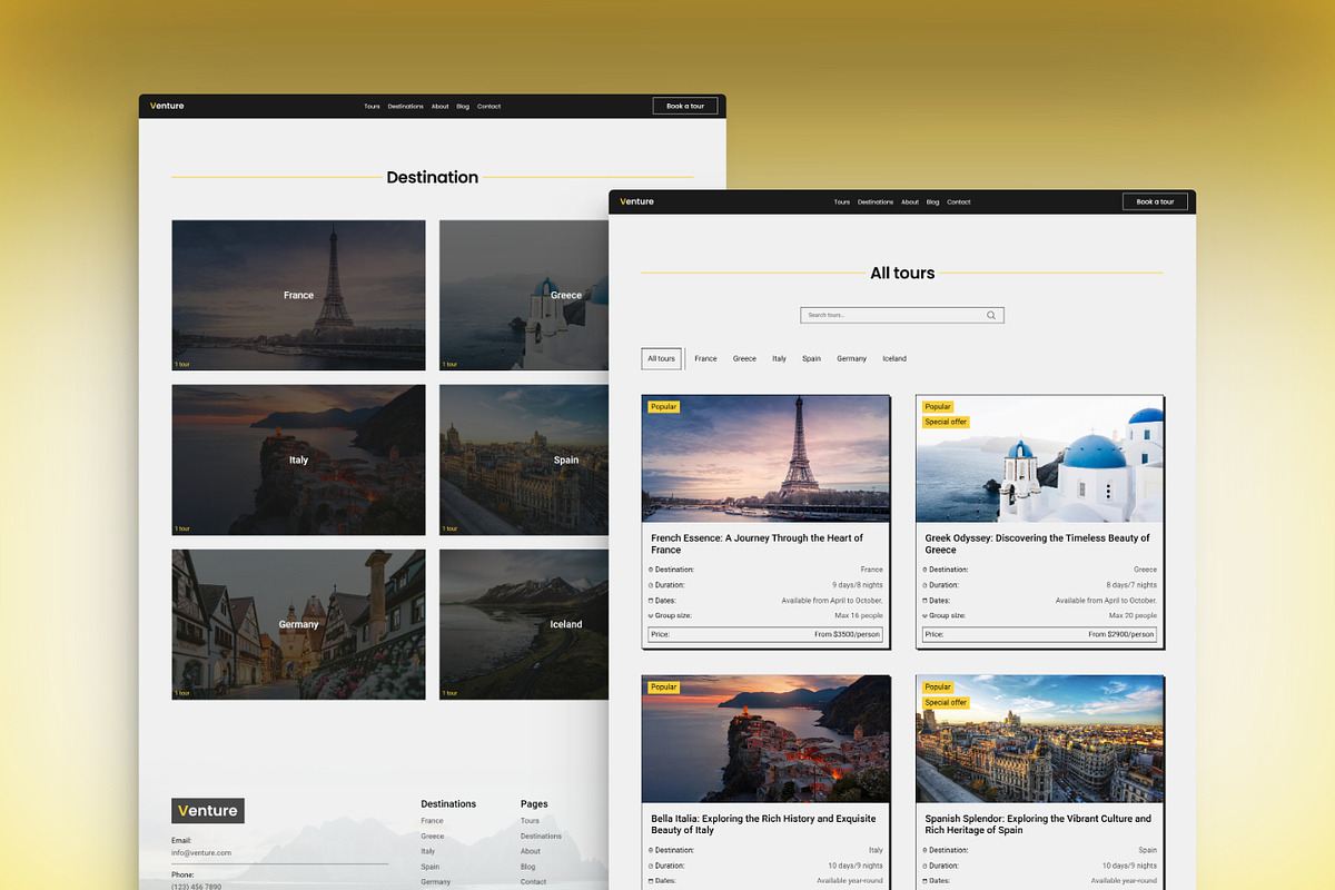 Venture - Travel Agency Template, a Landing Page Template by THdesign (Photo 4 of 4)
