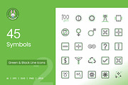45 Symbols Green & Black Icons, an Icon by IconBunny (Thumbnail 1 of 2)