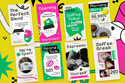 Pixelated Coffee Shop Instagram Set, a Social Media Template by Aiyari Graphic (Thumbnail 4 of 5)
