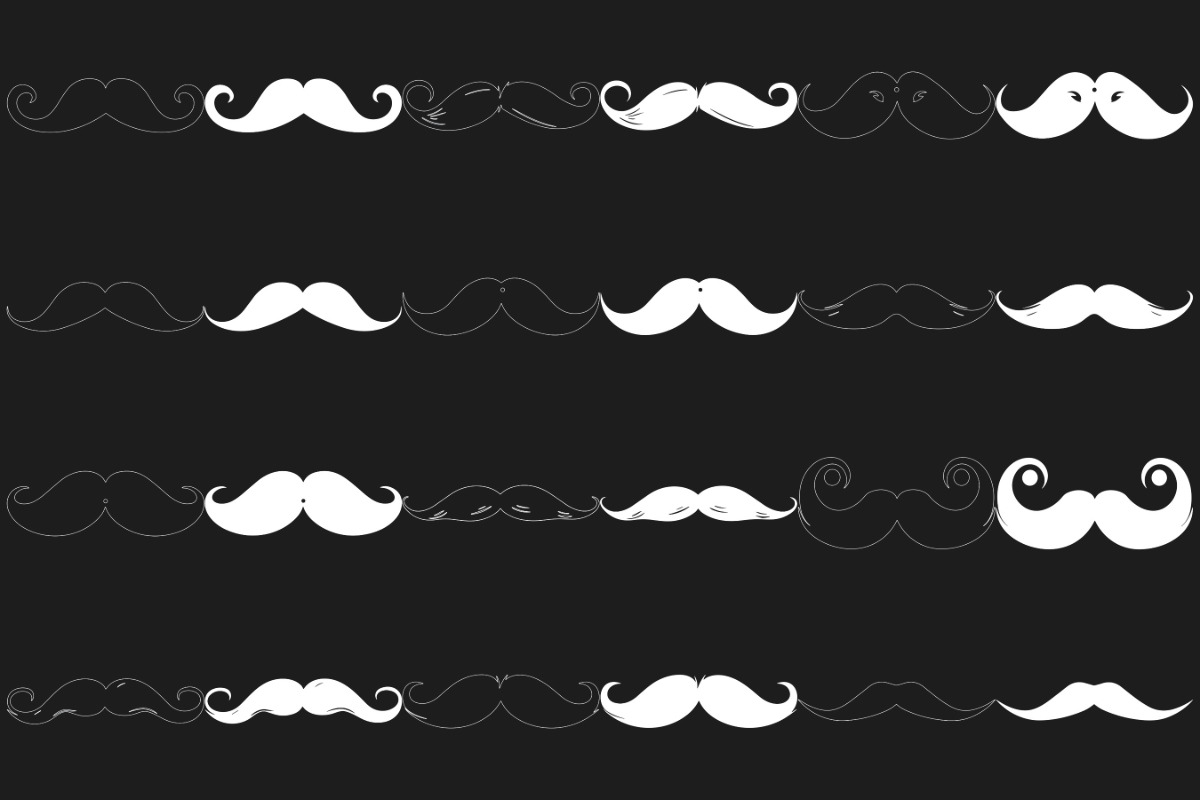 Hipster Moustaches Set 1 Procreate, a Brush Add-On by Disasterology Ink (Photo 5 of 10)