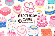 30 Bithday Cake Clipart, a Food Illustration by Victoruler (Thumbnail 1 of 5)