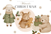 Cute Christmas Woodland Clipart, an Illustration by Pati Paints (Thumbnail 1 of 8)