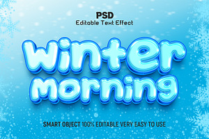 Winter Morning 3D Editable Text