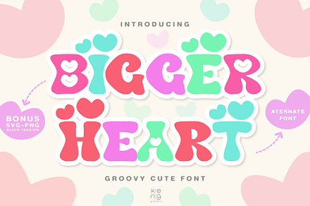 Bigger Heart Font, a Handwritten Font by KengGraphic