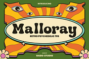 Malloray Retro Psychedelic 70's Font, a Sans Serif Font by Rasio Studio (Thumbnail 1 of 11)