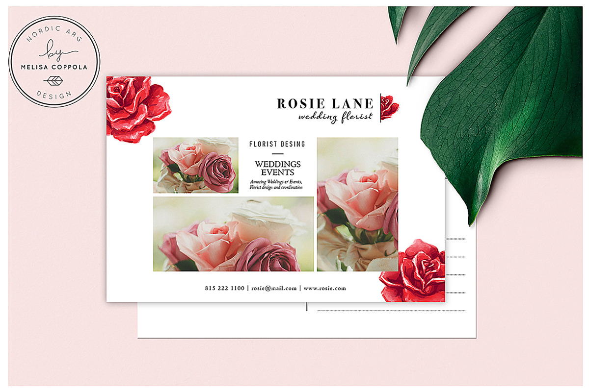 Red Roses Postcard Flyer Template, a Flyer Template by Nordic.Arg (Photo 2 of 2)