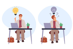 Idea search. Male businessman, a Person Illustration by Vectorbuum