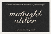 MIDNIGHT ATELIER by Natasha Reddy, a Script Font by Natasha Reddy Studio (Thumbnail 1 of 8)
