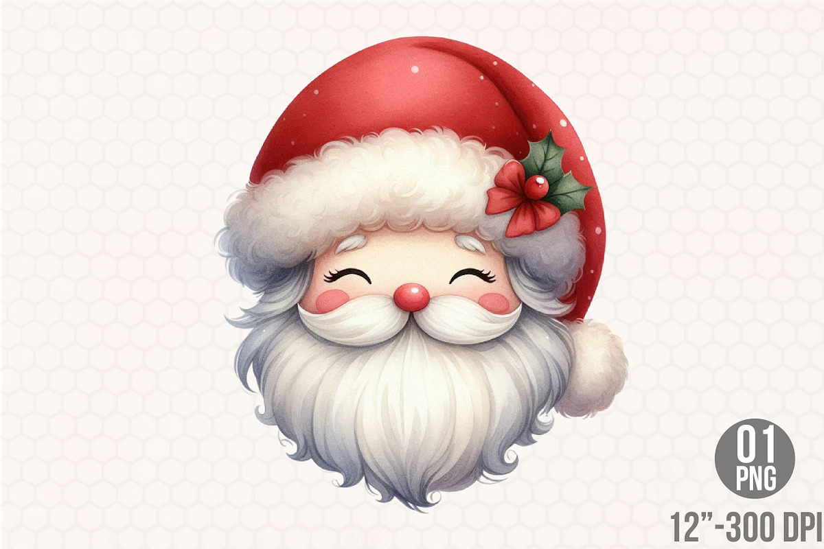 Cute Christmas Santa PNG, an Illustration by Designking (Photo 1 of 4)