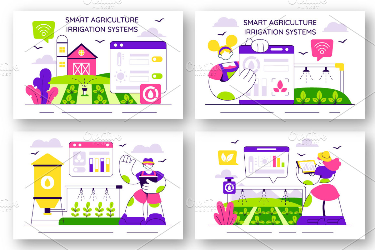 10 Smart Agriculture Irrigation, a Technology Illustration by denayunebgt (Photo 3 of 4)