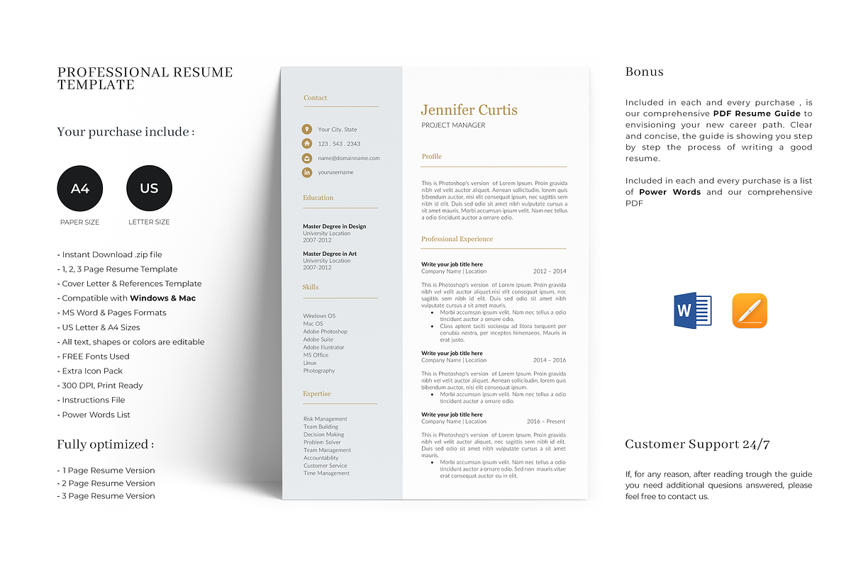 Clean Resume Template, a Resume Template by GraphicFlava (Photo 1 of 8)