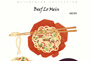 Egg Noodles Watercolor Recipe Set, a Food Illustration by Sunshine Art (Thumbnail 2 of 13)