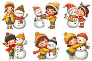Christmas Girl with Snowman PNG, an Illustration by Craft Nest (Thumbnail 10 of 11)