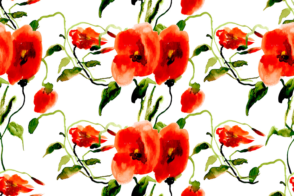 №15 Poppies red with splashes, a Decorative Illustration by Rasveta (Photo 2 of 5)