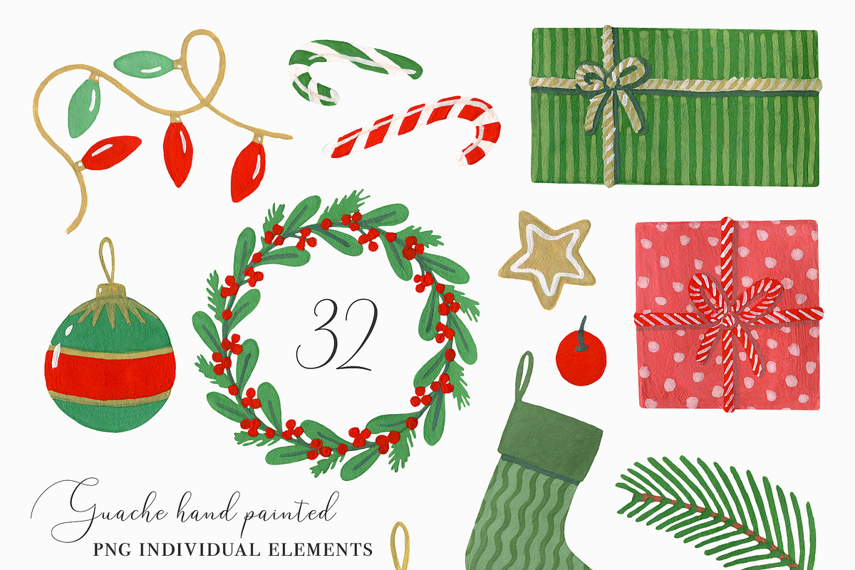 Cute Christmas. Patterns & lettering, a Seasonal Illustration by alenaganzhela (Photo 3 of 8)