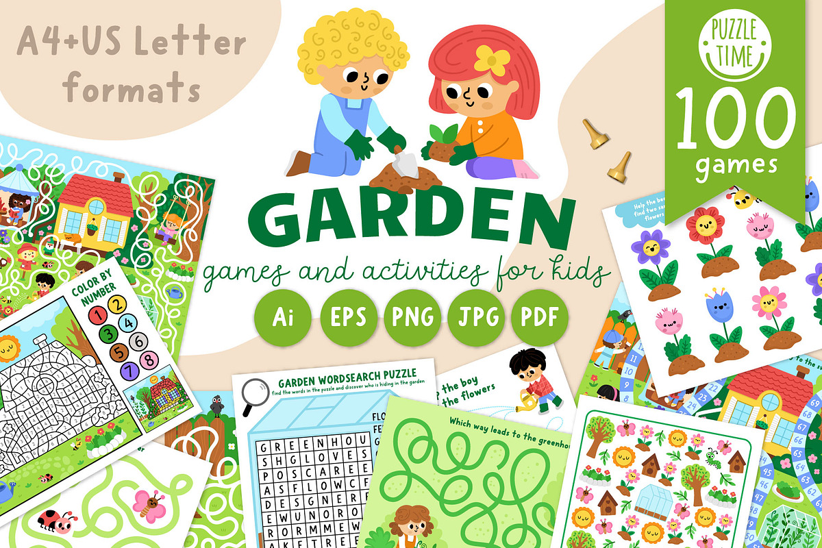Garden games and activities for kids, an Education Illustration by Lexi Claus (Photo 1 of 15)