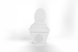 Cartoon I Heart Mom Cupcake Mockup