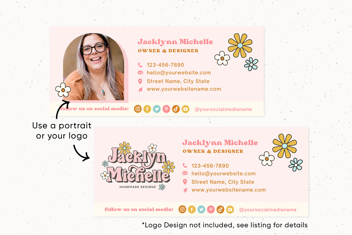 Retro Floral Email Signature Canva, an Email Template by Summit Avenue (Photo 3 of 5)