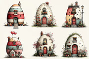 Watercolor Easter Egg House Clipart, an Illustration by DreamCafeArt (Thumbnail 3 of 6)