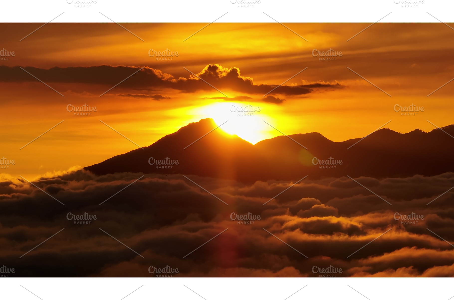 Batur volcano sunrise illuminating, a Nature Photo by Goinyk