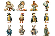 Vintage Easter Fussy Cuts Clipart, an Illustration by DreamArtGraphic (Thumbnail 4 of 4)