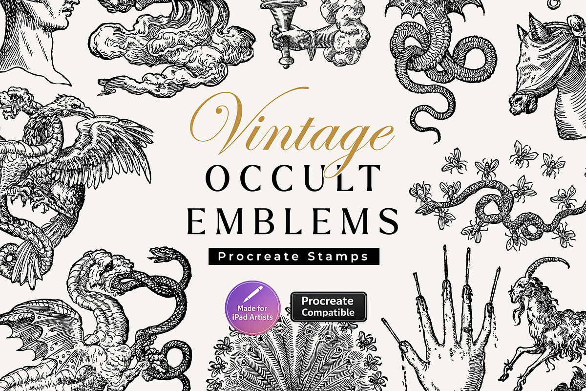 Procreate Occult Emblems Stamps, a Brush Add-On by Century Library (Photo 1 of 10)