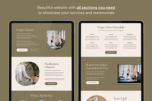 Yoga Coach Olivia Website Template