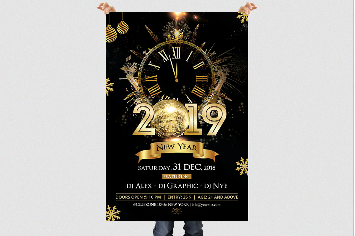 2019 New Year - PSD Flyer Template, a Flyer Template by Naim Selmani (Photo 2 of 2)