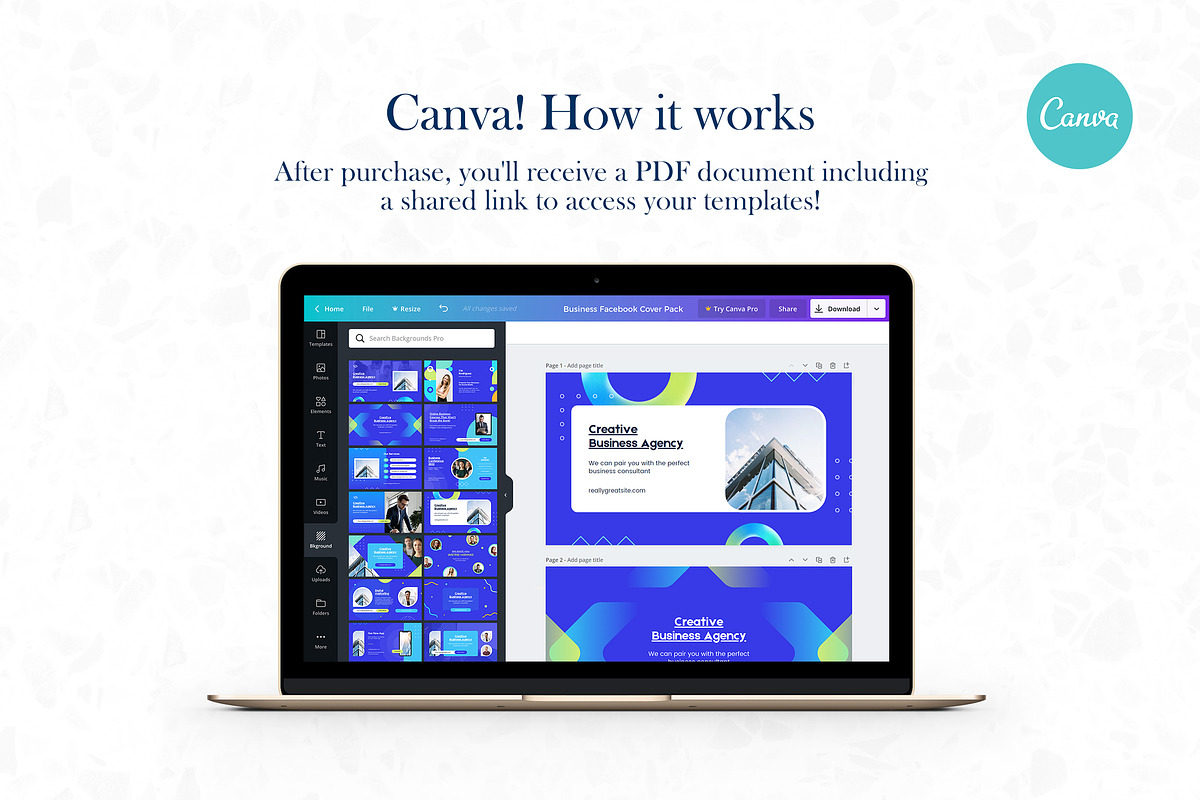 Business Facebook Cover Pack - Canva, a Social Media Template by Crevo Studio (Photo 2 of 8)