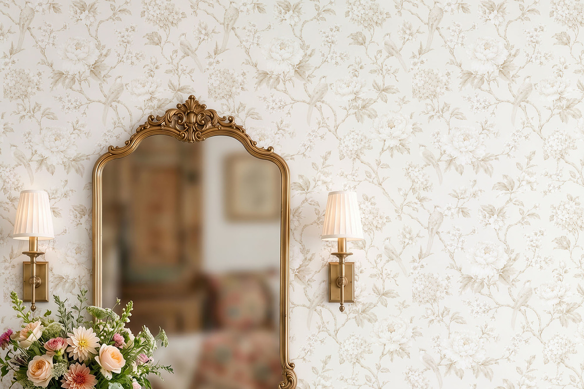 Vintage Bathroom Wallpaper Mockup, a Household Mockup by 1001 mockups (Photo 12 of 15)