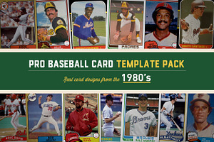 1980's Pro Baseball Card Templates