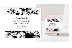 Love Quote Candle Label PSD