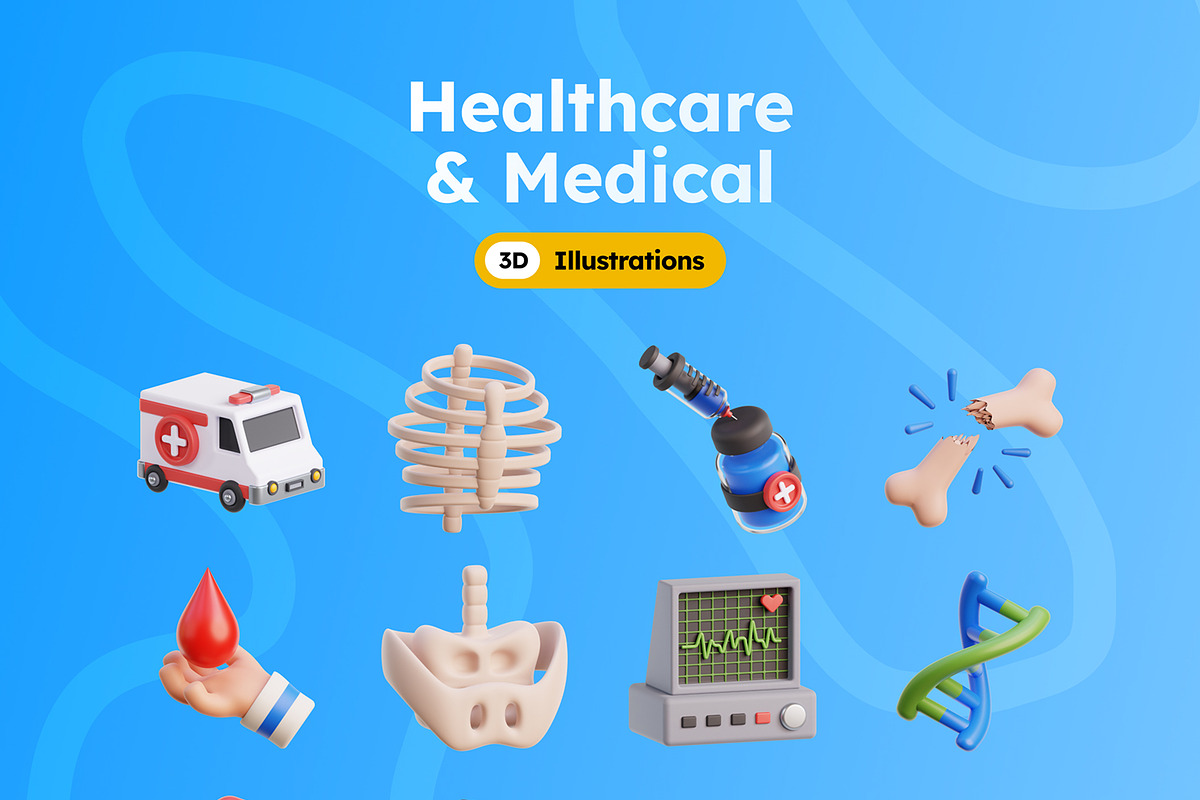 Healthcare and Medical 3D Icons, an Object 3D Model by Rakata Studio (Photo 7 of 7)