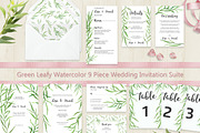 Green Leafy Watercolor Wedding Suite, an Invitation Template by Love Design (Thumbnail 1 of 12)