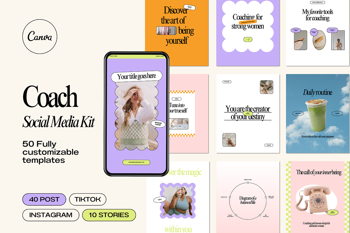 Coach | Social Media Kit, a Social Media Template by Mila Estudio (Photo 1 of 7)