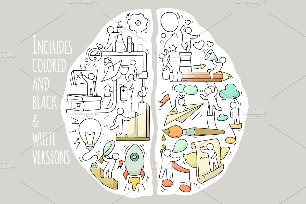 Left and right brain functions, a Healthcare Illustration by Sapunkele (Photo 2 of 2)