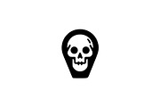 Skull Location Pin Vector, a Seasonal Illustration by Vectorium Studio (Thumbnail 1 of 4)