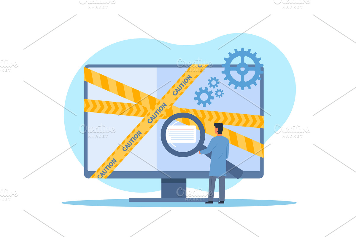 Computer forensics. Recover deleted, a Technology Illustration by YummyBuum